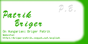 patrik briger business card